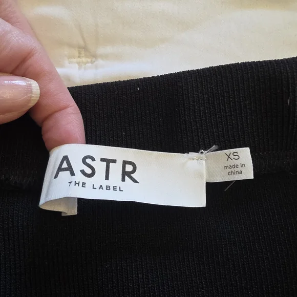 Astr Black Feather-Trim Mini Skirt